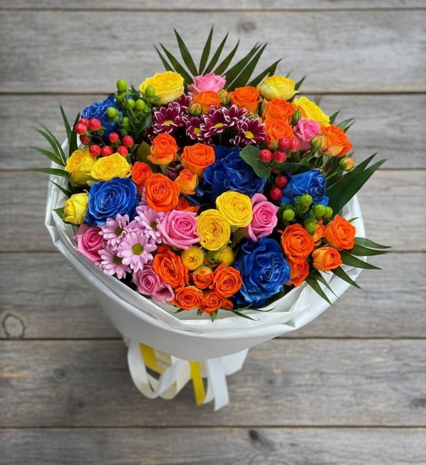 Букет цветов из: Розы и Хризантемы в Сурске