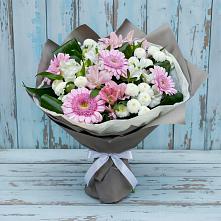 Букет цветов из:  Герберы, Альстромерии и Хризантемы #REPLACE_PRED# Сурске
