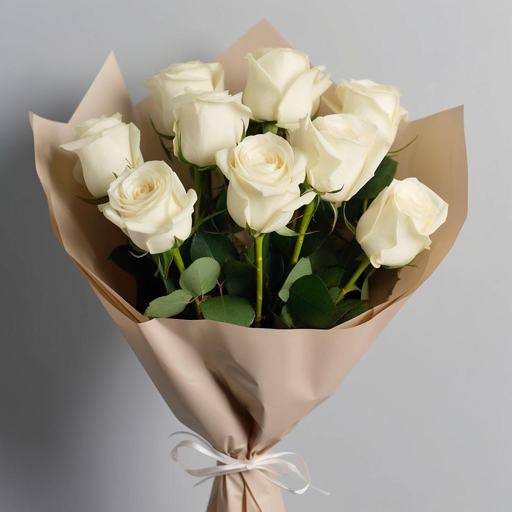 Букет 9 Белых роз Эдлесс Лав в Сурске