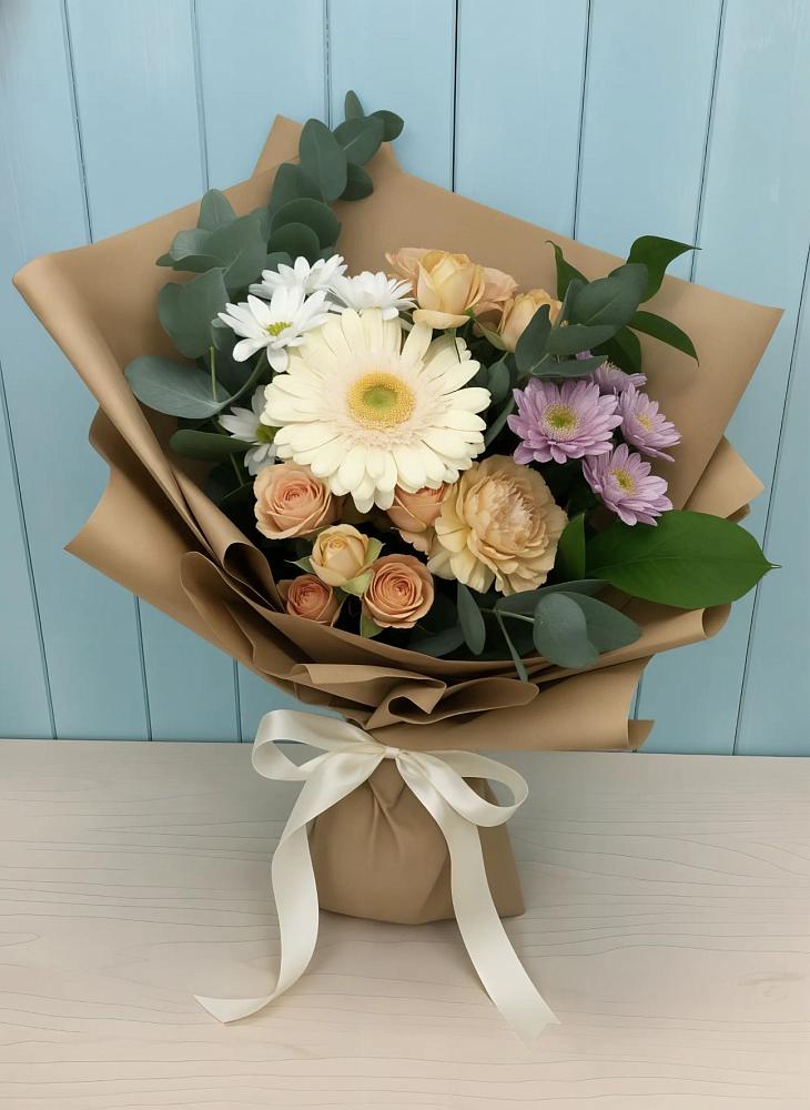 Букет цветов из: Герберы и Хризантемы в Сурске