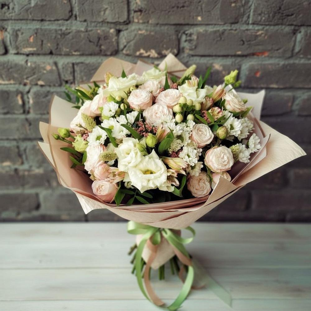 Букет цветов из: Альстромерии, Розы и Хризантемы в Сурске