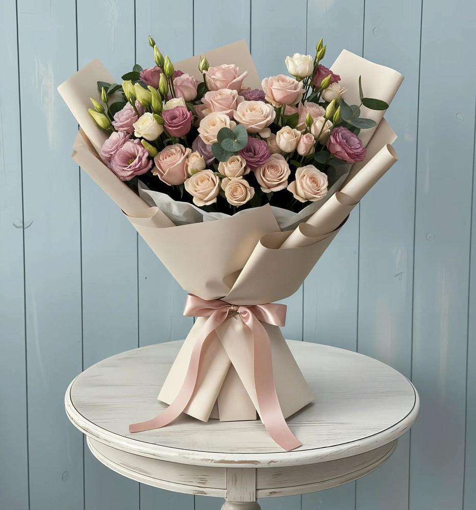 Букет цветов из: Розы и Лизиантусы в Сурске