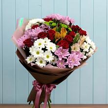 Букет цветов из:  Розы, Хризантемы и Альстромерии #REPLACE_PRED# Сурске