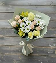 Букет цветов из:  Альстромерии, Розы и Хризантемы в Сурске
