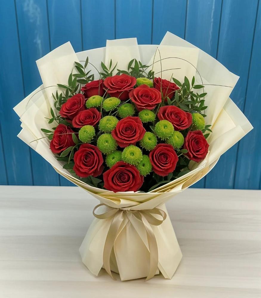 Букет цветов из: Розы и Хризантемы в Сурске